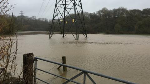 A flooded field