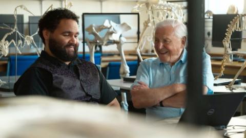 Dr Andre Rowe and Sir David Attenborough