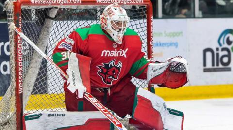 Cardiff Devils netminder Mac Carruth