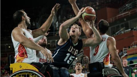 Action from the 2016 Paralympic final between the USA and Spain