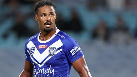 Jayden Okunbor in action for Canterbury Bulldogs