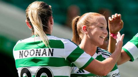 Celtic players celebrating