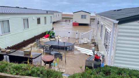 Flooded caravan park