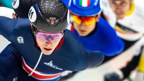 Niall Treacy in action at the European Short Track Championships