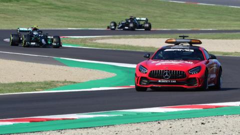 Safety car running on track at Mugello