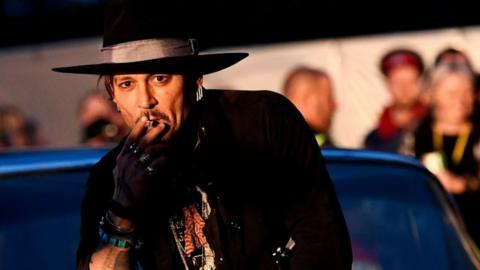 Johnny Depp at Glastonbury on Thursday