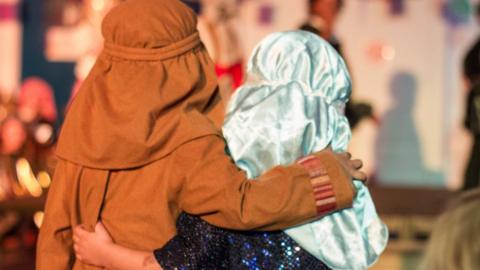 Joseph and Mary in a Nativity play