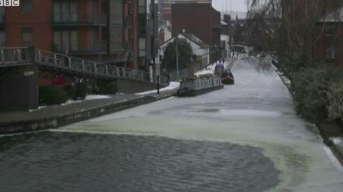 Frozen canal in Birmingham