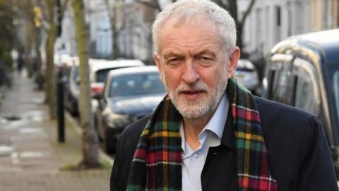 Jeremy Corbyn outside his Islington home after last month's election