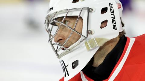 Petr Cech during the warm-up for Saturday night's game