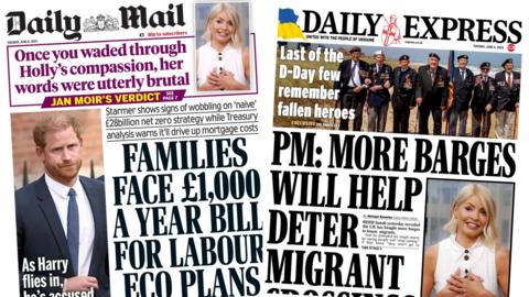 Daily Mail and Daily Express front pages