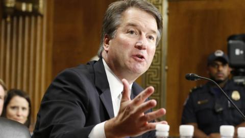 Supreme Court nominee Judge Brett Kavanaugh speaks at the Senate Judiciary Committee hearing. 28 Sept 2018