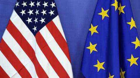 File image of US and EU flags