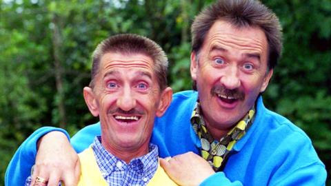The Chuckle Brothers smiling.