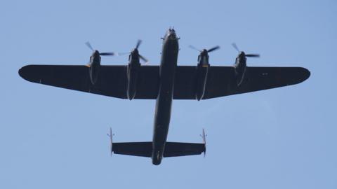 Lancaster bomber, PA474, takes part in the Royal Air Force Battle of Britain Memorial Flight 