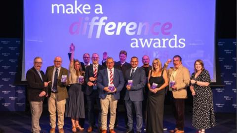 The Kent winners of the BBC's Make a Difference 2025 awards show off their trophies