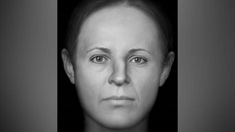 Recreation of woman's face.