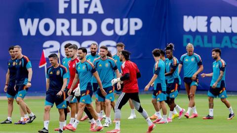 Spain in training last week