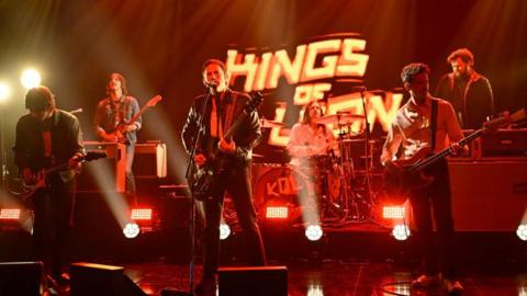 Musical guest Kings of Leon perform on the Tonight Show starring Jimmy Fallon