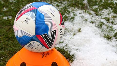 Football in snow