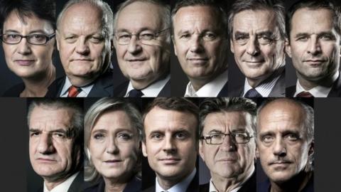 Eleven French presidential candidates