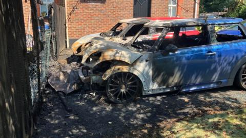 Two burned out cars