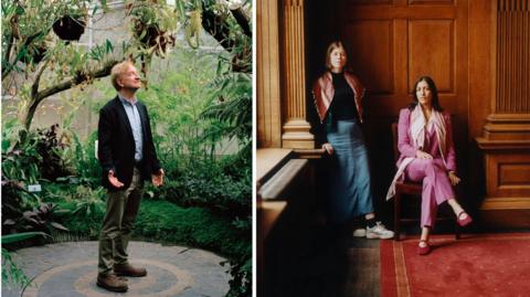 Adrian Hill at Oxford Botanical Gardens, and Alexis McGivern and Clarissa Salmon in the Clarendon Building’s Delegates’ Room.

