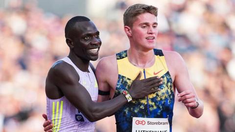 Wanyonyi (left) finished second to Lutkenhaus (right) 