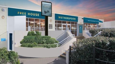 An artist's impression of the J D Wetherspoon pub at Primrose Valley Holiday Park in Filey, North Yorkshire
