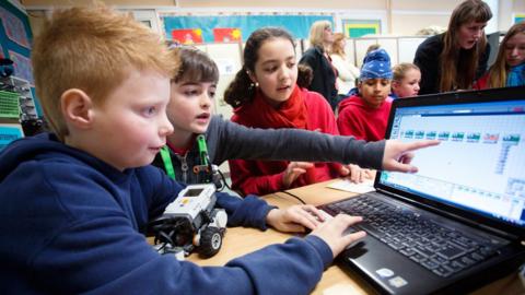Children learning to code