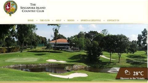 Screencap of the Singapore Island Country Club website on 5 February 2016