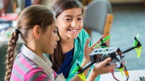 Children using drones