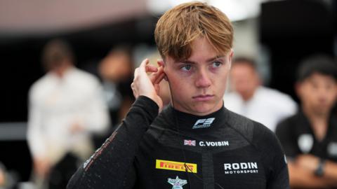 Callum Voisin before a race