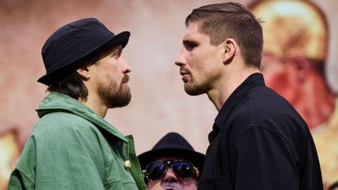 Oleksandr Usyk and Rico Verhoeven face off
