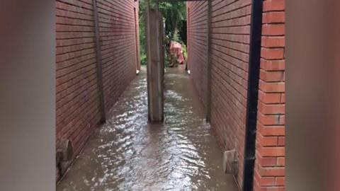 Flooding outside Birmingham home