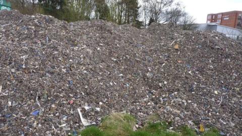 Dumped waste at Oldham school