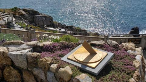 A sundial at The Minack Theatre