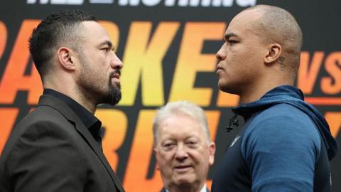 Joseph Parker and Fabio Wardley face-off at Thursday's news conference in London
