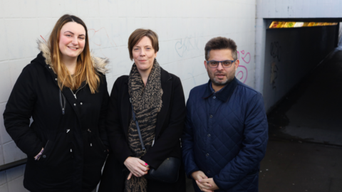 Beth Farrongton, Jess Phillips and Cllr Waseem Zaffar