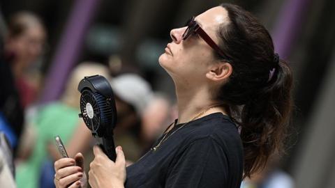 Woman with fan