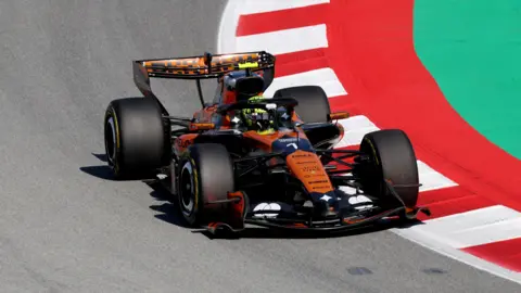 McLaren's Lando Norris in second practice for the Barcelona-Catalunya Grand Prix