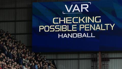 Screen displaying VAR message