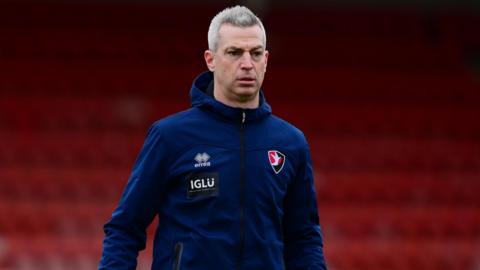 Aaron Downes during his time as Cheltenham Town assistant manager