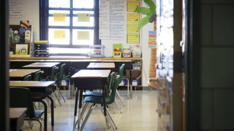 An empty classroom