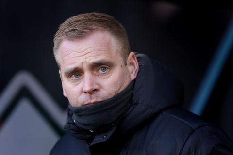 Norwich City boss Johannes Hoff Thorup in the dugout at Bramall Lane during defeat to Sheffield United