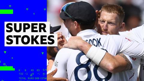 England's Ben Stokes hugs teammate Harry Brook after a wicket against New Zealand on day four of their Test match series.