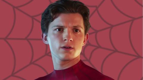 Tom Holland as Spider-Man.