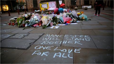 Floral tributes to Manchester victims