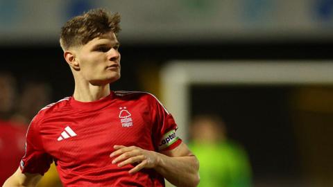 Kyle McAdam in action for Nottingham Forest's B team