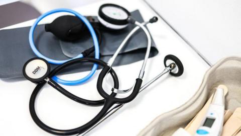 A stethoscope on a table